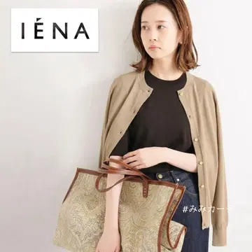 IENA 새상품급 울 100% 크루넥 가디건 골드 버튼 x 베이지