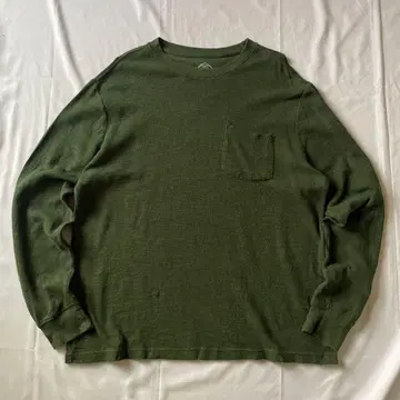 00s 써멀 롱 티셔츠 그린 그런지 Y2K 인기 구제 의류