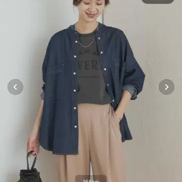 [택 포함 새상품] 어반 리서치 데님 밴드 카라 셔츠