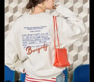 한정판 백 자수 로고 속기모 맨투맨