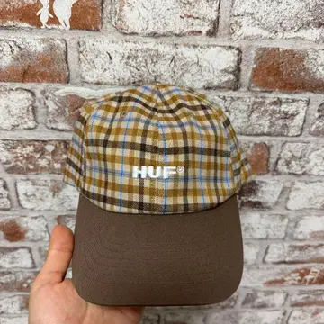HUF 체크 무늬 캡 브라운/베이지 O/S