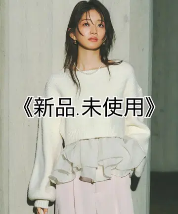 COCODEAL 페플럼 블라우스 x 퍼프 슬리브 니트 세트