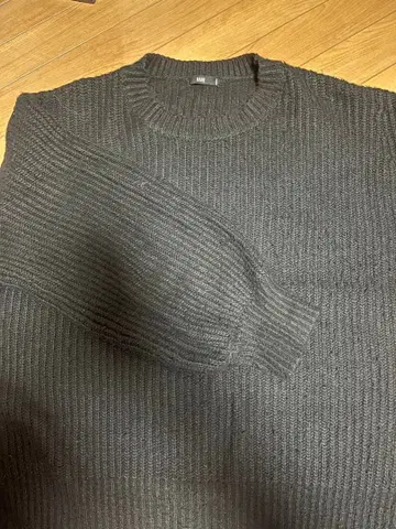 다크 그레이 리브 니트 스웨터 S 사이즈