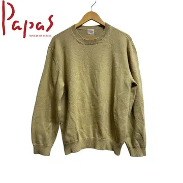 00s Papas 옅은 옐로우 그린 크루넥 니트 겨울 봄 코디