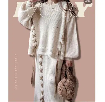 daaco 스티치 네프 니트 풀오버 스커트 세트 S 택 포함 새상품