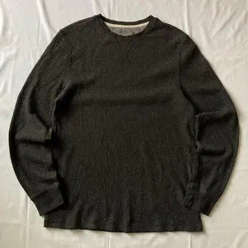 00s 써멀 롱티 와플 원단 블랙 컬러 그런지 Y2K 구제 의류