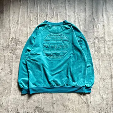 트레이닝복 맨투맨 터콰이즈 블루 입체 로고 엠보싱 가공 스트릿