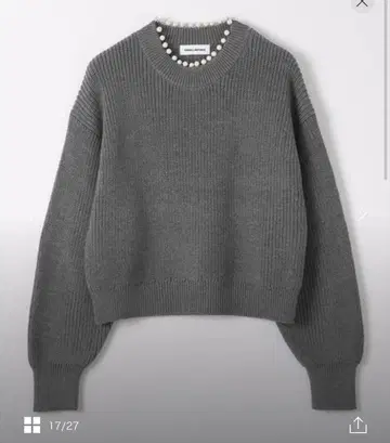 EMMEL REFINES EM 모조 진주 카타아제 니트 풀오버