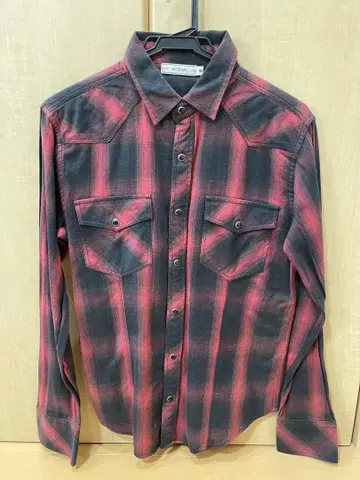 MIDAS 빨검 체크 긴팔 셔츠 M