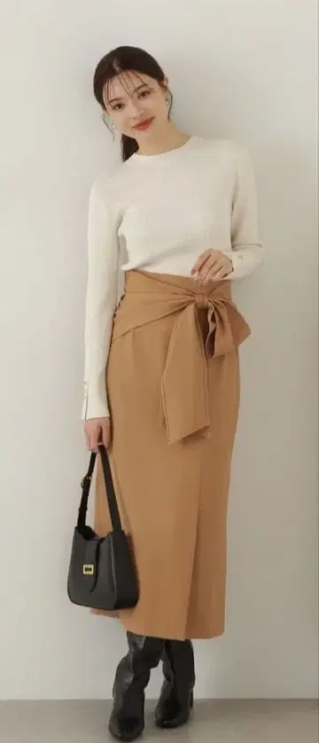 랩 스타일 리본 타이트 스커트 PROPORTION 미사용