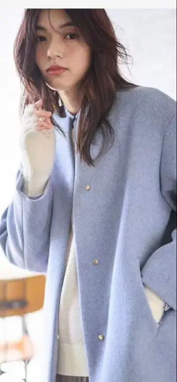 any FAM [방풍 안감] 캐시미어 블렌드 노카라 코트 L 사이즈