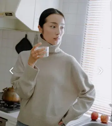 북유럽 생활 잡화점 캐시미어 실크 혼방 터틀넥 니트 그레이지