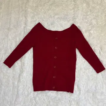 Apuweiser-riche 여성용 7부 소매 가디건 M 레드
