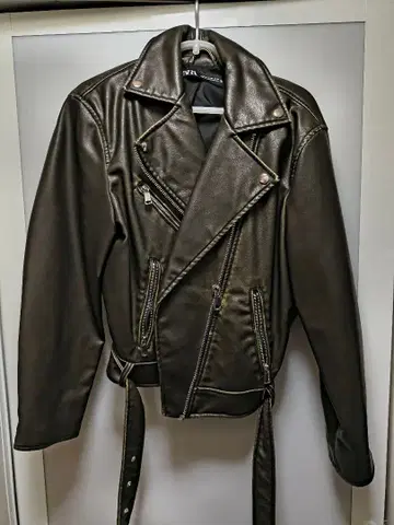 다크 그린 더블 라이더 자켓