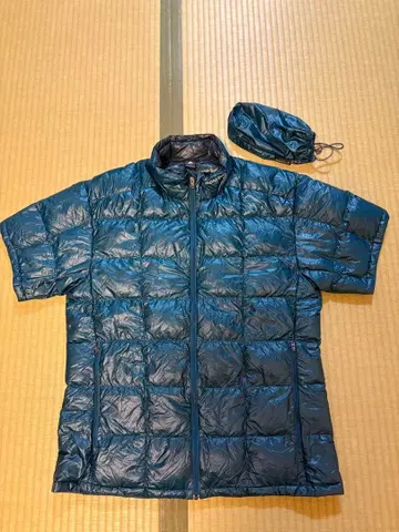 몽벨 반팔 다운 자켓 L 그린 1101378 수납 봉투 포함