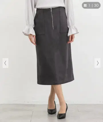 [택 포함 새상품] 스웨이드 내로우 스커트 차콜