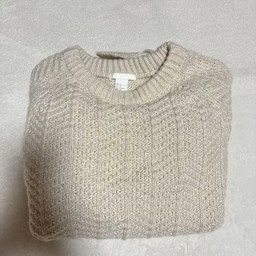 H&M 베이지 케이블 니트 스웨터 M 아란 니트