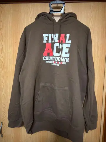 타나하시 히로시 FINAL ACE COUNTDOWN 후드티 XL 브라운