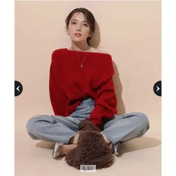 Apuweiser-riche 오프넥 아쿠아 라메 니트