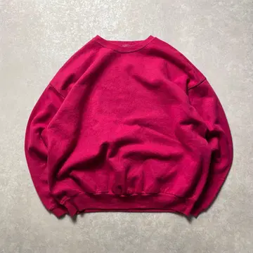 멕시코제 90s HanesHerWay 스웨트 셔츠 와인 레드 코튼 폴리