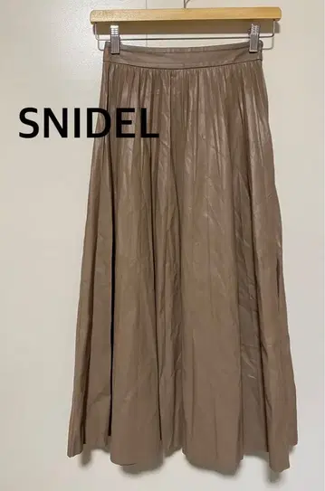 SNIDEL 스나이델 베이지 롱 스커트 가죽 스커트 플레어 00