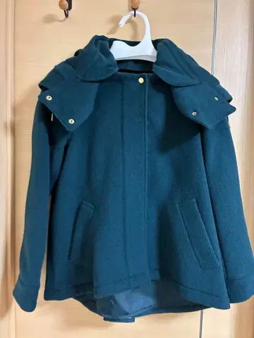 green label relaxing 코트 후드 울 34 S 그린