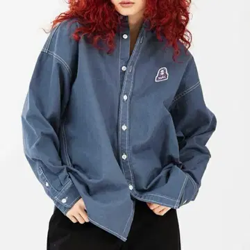 새상품급 X-girl 엑스걸 페이스 셔츠 빅 실루엣 자수 로고