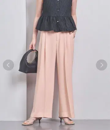 UNITED ARROWS 폴리에스테르 2 턱 와이드 팬츠