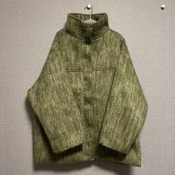 샤기 스탠드 카라 코트 [ hellam ]