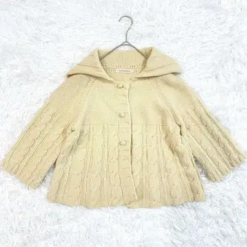 그린 라벨 릴랙싱 아우터 니트 가디건 두꺼운 원단 케이블 짜임