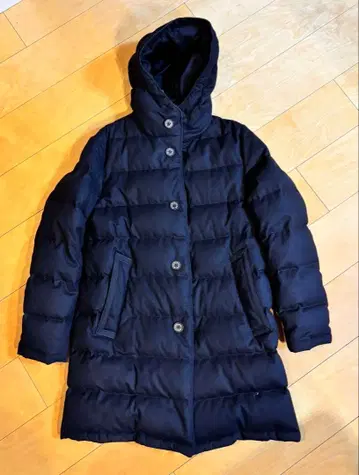 새상품급 매킨토시 롱 다운 코트 36 네이비 울