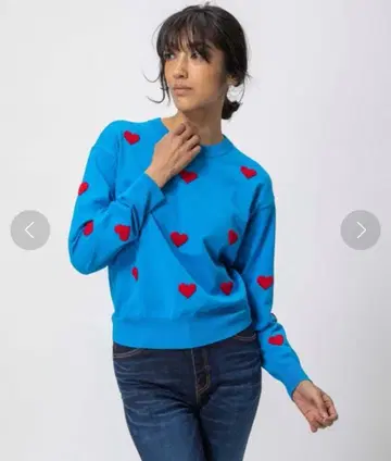 더블 스탠다드 클로징 하트 니트 풀오버 스웨터 38