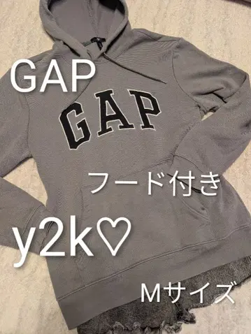 y2k GAP 후드 부착 후드티 M 사이즈 그레이