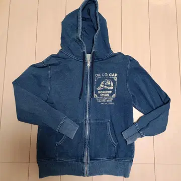 OILCO 오일코 L 사이즈 풀 집업 후드티 인디고