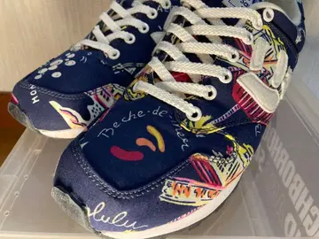 상갓초 26.5cm 뉴즈 알로하 네이비 스니커즈 화이트 빨간색