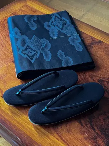 미사용품*상복용 블랙 오비 블랙 조리 세트