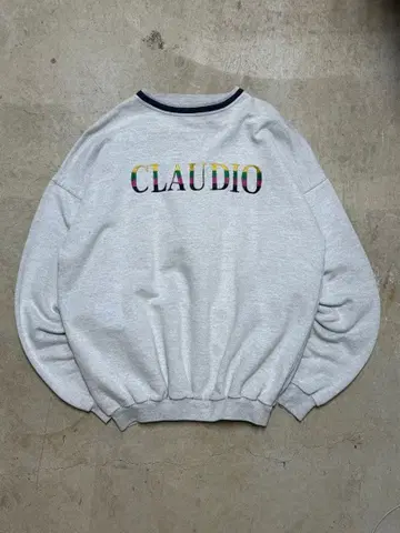 CL AUDIO 멀티 컬러 로고 맨투맨 트레이닝복 그레이 VINTAGE
