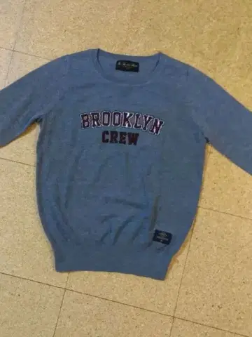 BROOKLYN CREW 로고 니트 스웨터 그레이 새상품