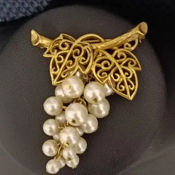 트리파리 포도 펄 브로치 코스튬 주얼리