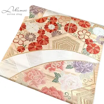 LULU13 후쿠로 오비 꽃 부채 금 은 미재단