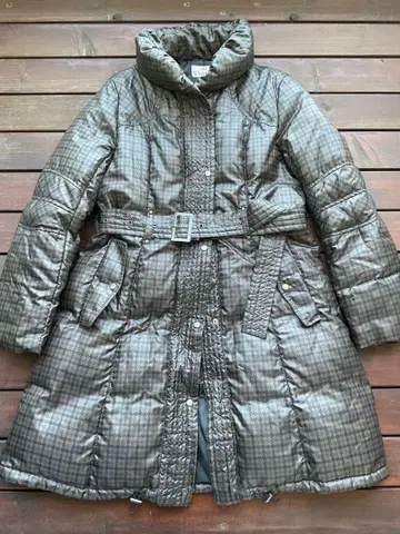 다운 90% 하운드투스 패턴 코트