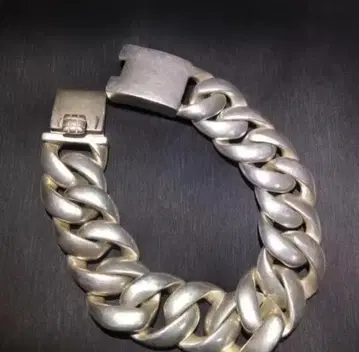 새상품 팔찌 S925 각인 초와이드 키헤이 체인 팔찌 금속제