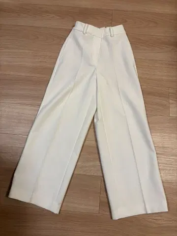 PLST 화이트 와이드 팬츠 XXS