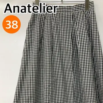 Anatelier 플레어 스커트 깅엄 체크 패턴 38 [ CB561 ]