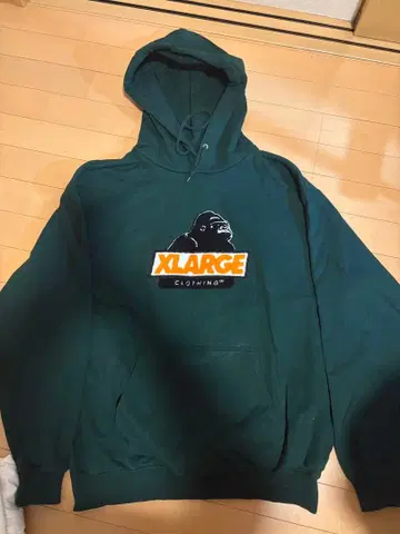 XLARGE 고릴라 로고 후드티 다크 그린
