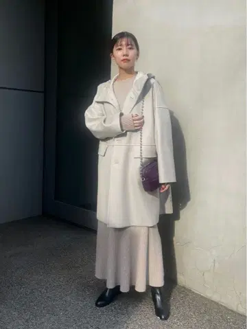 TOMORROWLAND 투모로우랜드 라이트 멜톤 후디드 코트