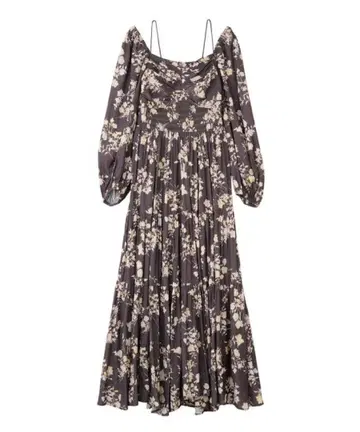 COCODEAL 셔링 티어드 플라워 원피스