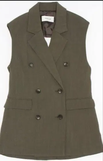 FRAY I.D 더블 브레스트 컷 베스트 올리브