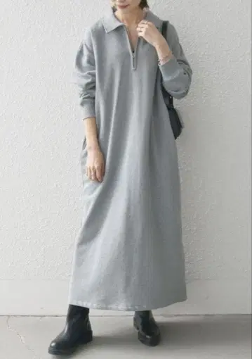 새상품급 [ SHIPS any ] USA 코튼 속기모 하프 지퍼 원피스