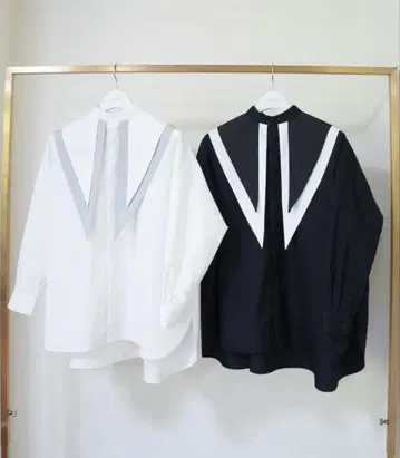 LINKABLE 화이트 화이트 긴팔 셔츠 블라우스